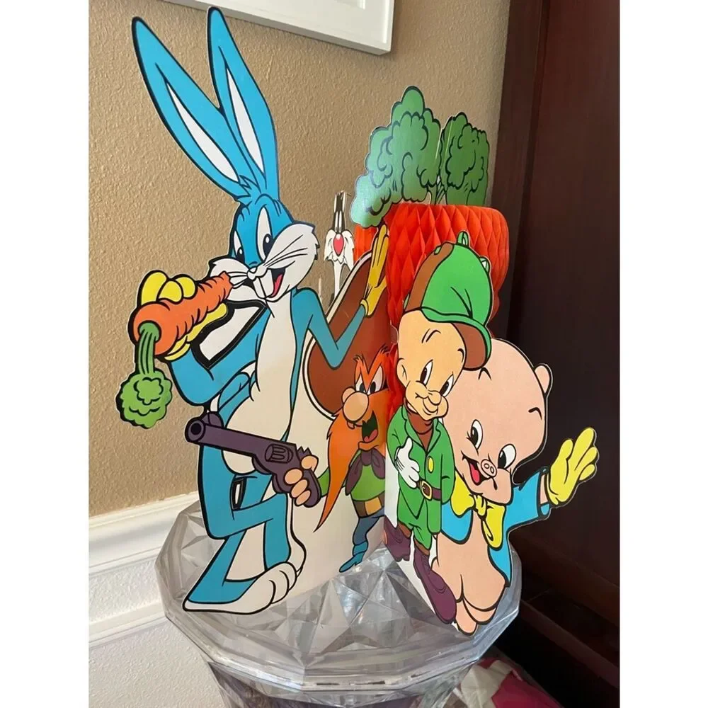 1977 Looney Tunes Carrot Honeycomb Table Centerpiece Bugs Yosemite Porky Sylvest